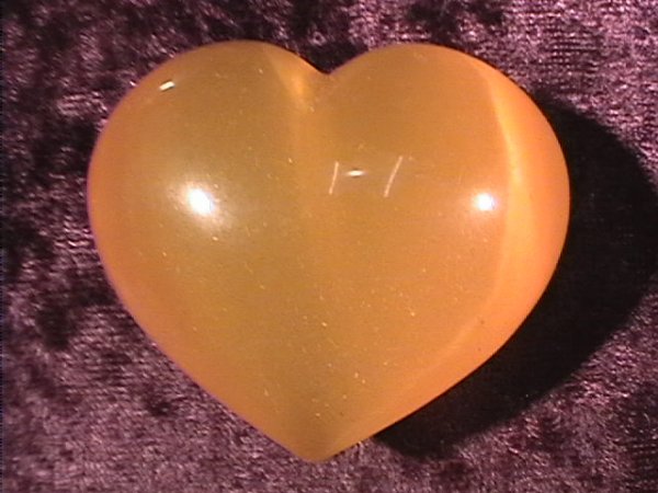 Heart - Fibre Optic - Yellow - 45mm