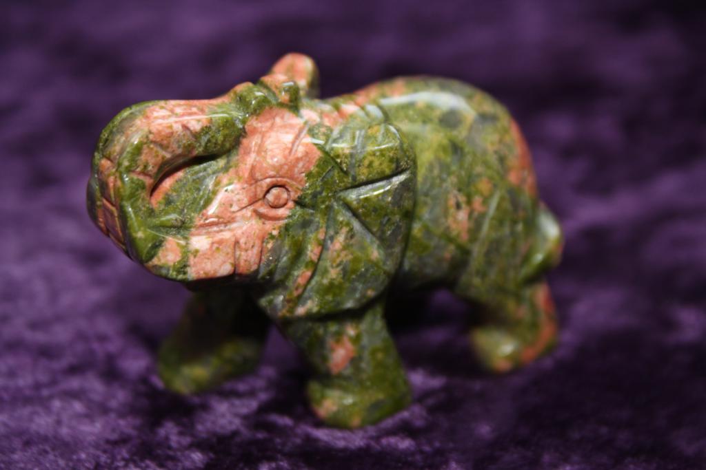 Figurine - Elephant - Unakite - 60mm - Click Image to Close