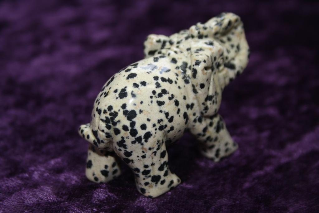 Figurine - Elephant - Dalmatian Jasper - 60mm - Click Image to Close