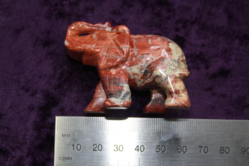 Figurine - Elephant - Snakeskin Jasper - 60mm - Click Image to Close