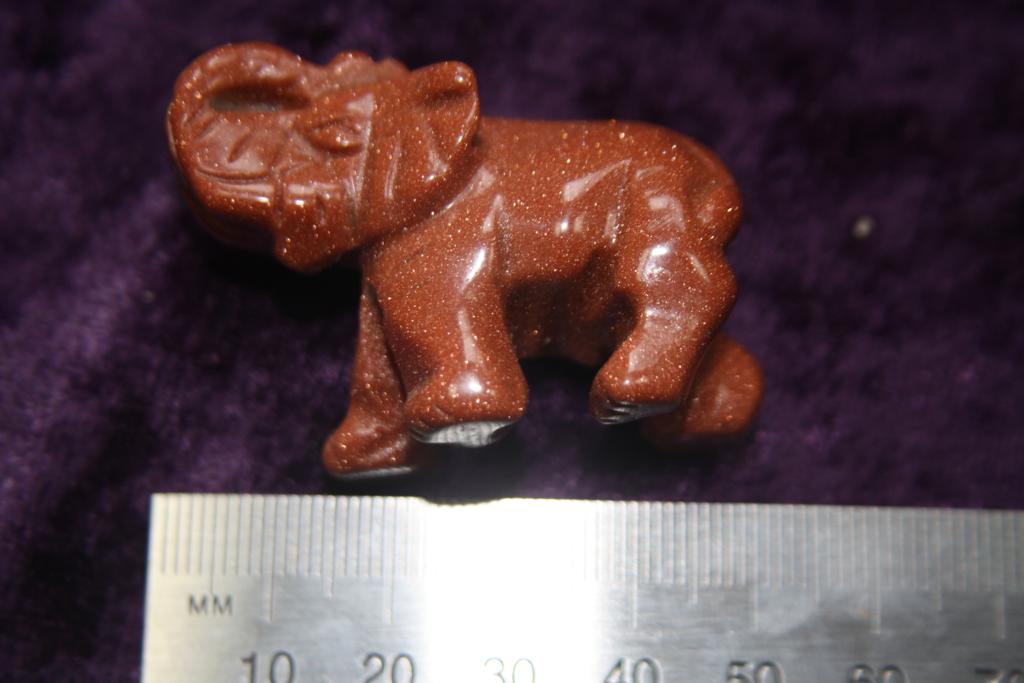 Figurine - Elephant - Goldstone - 50mm - Click Image to Close