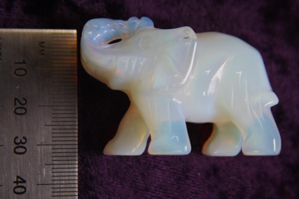 Figurine - Elephant - Opalite - 50mm - Click Image to Close