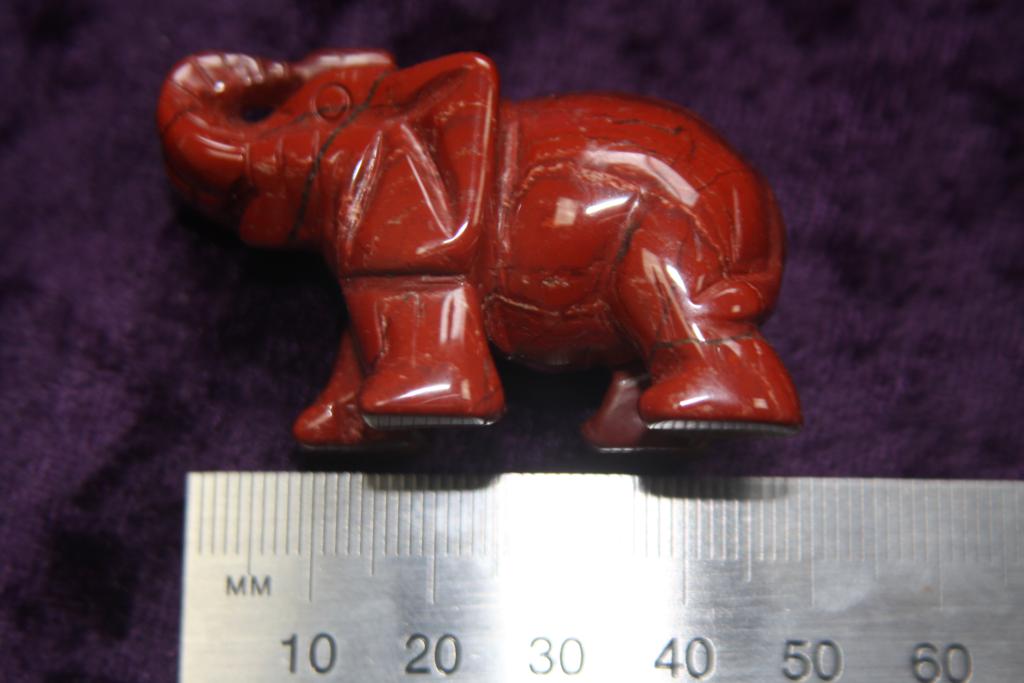 Figurine - Elephant - Red Jasper - 50mm - Click Image to Close