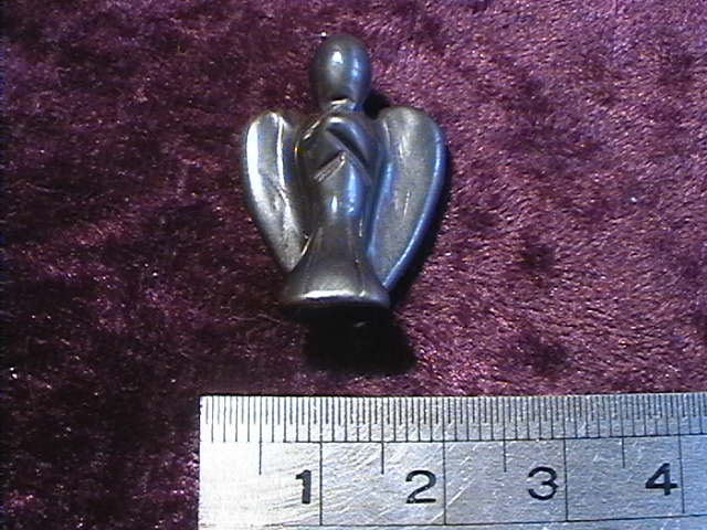 Figurine - Angel - Hematite - 25mm - Click Image to Close