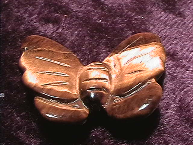 Figurine - Butterfly - Tiger Eye - 25mm - Click Image to Close