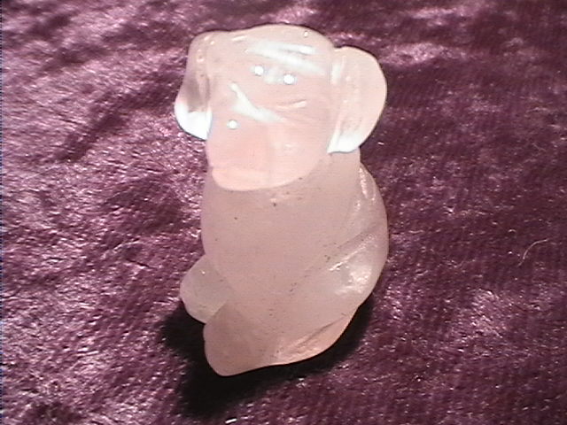 Figurine - Dog - Rose Quartz - 25mm - Click Image to Close