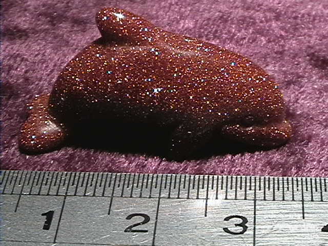 Figurine - Dolphin - Goldstone - 25mm - Click Image to Close