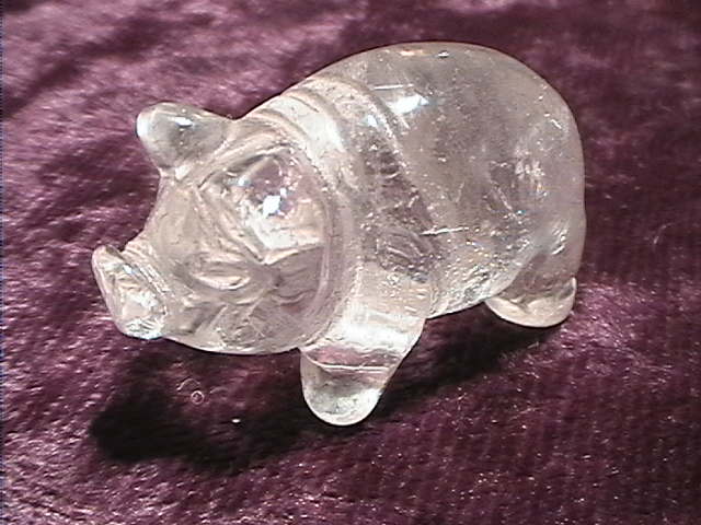Figurine - Pig - Quartz - 25mm - Click Image to Close