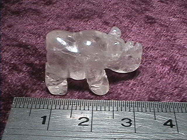 Figurine - Rhino - Quartz - 25mm - Click Image to Close