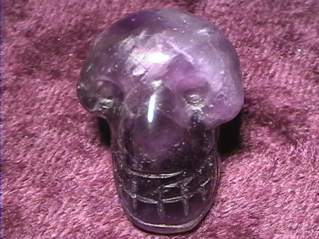 Figurine - Skull - Amethyst - 25mm - Click Image to Close
