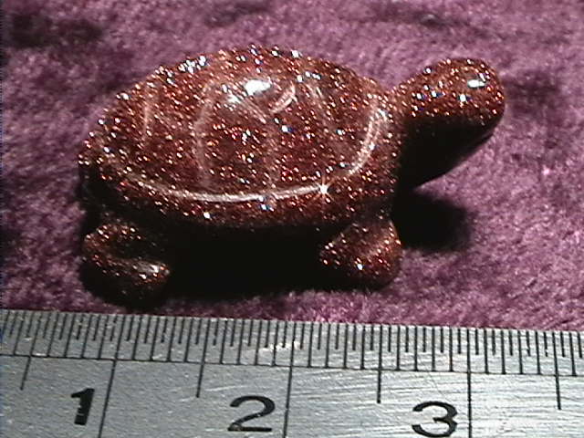 Figurine - Tortoise - Goldstone - 25mm - Click Image to Close