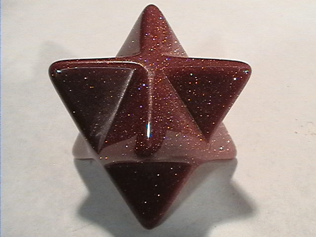 Sacred Geometry - Merkaba - Goldstone - 20mm - Click Image to Close