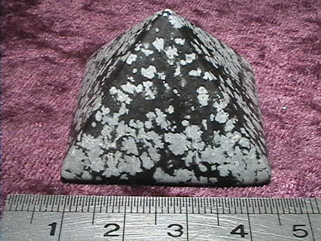 Pyramid - Snowflake Obsidian - 35mm - Click Image to Close